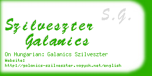 szilveszter galanics business card